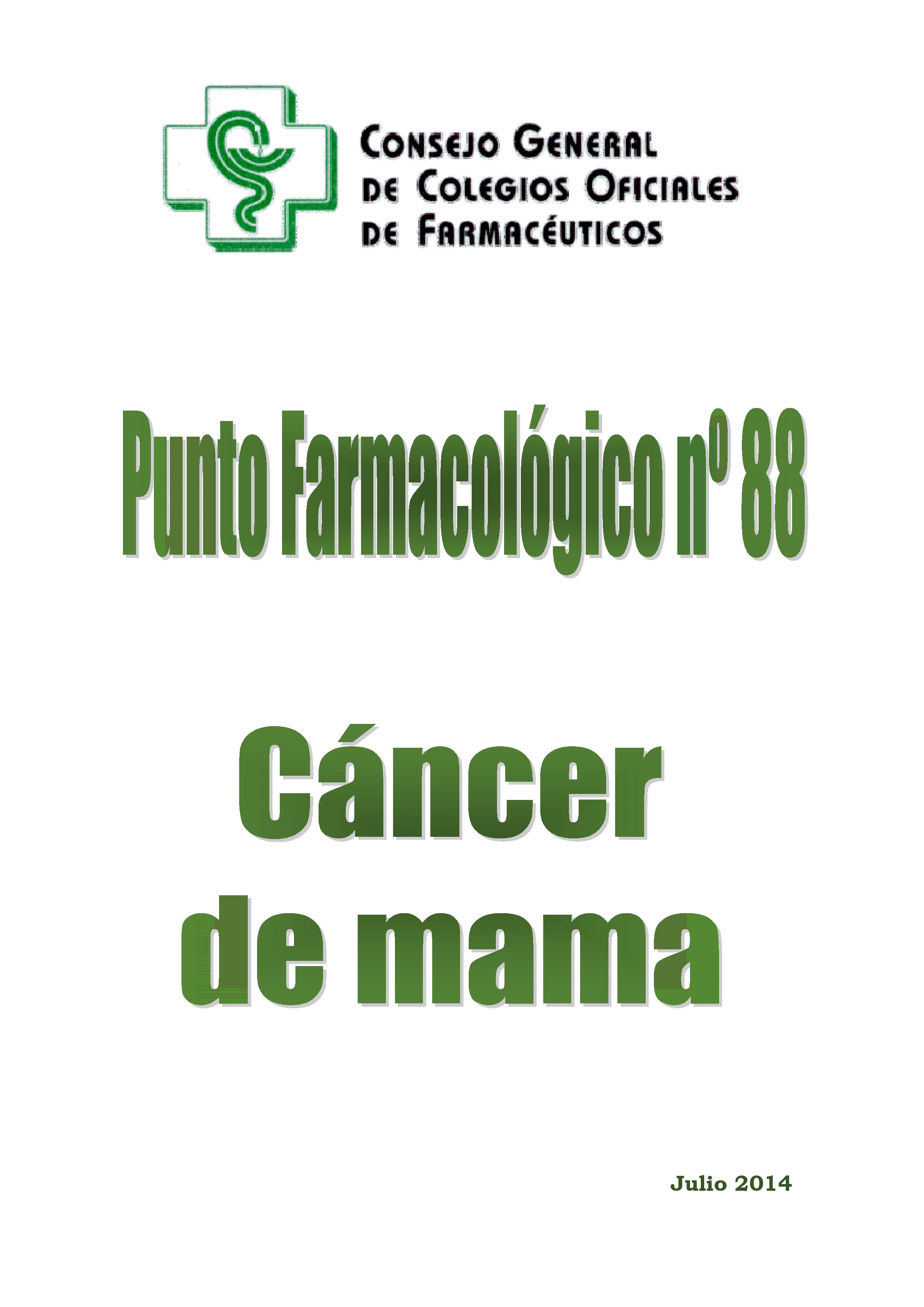 CANCER DE MAMA – Punto Farmacológico nº 88